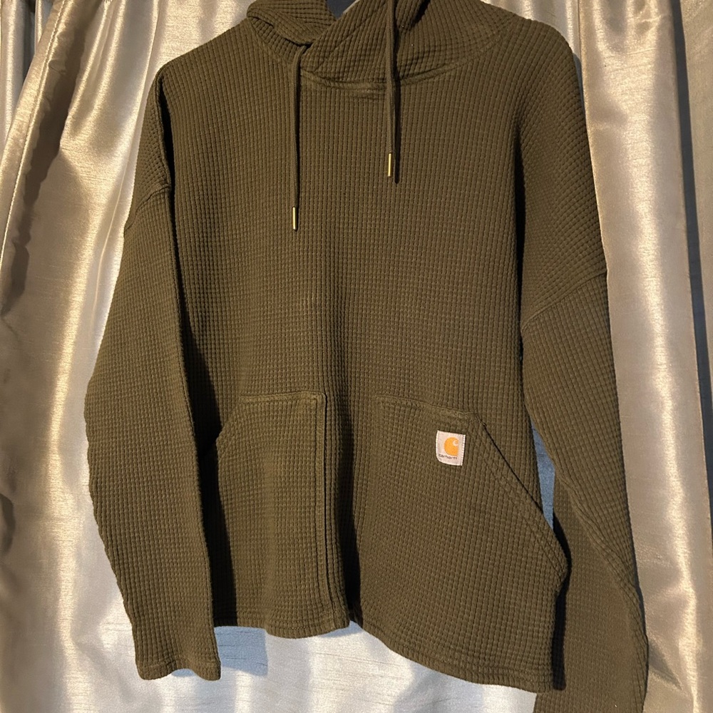 Carhartt Women’s Dark Olive Waffle Knit Hoodie